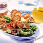 Salade d’asperges vertes au jambon de Parme et cranberries