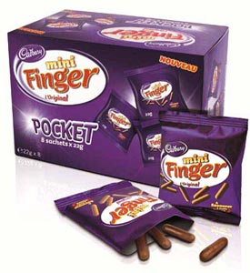 Les Finger de Cadbury en petit et in the pocket
