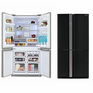 Le plus grand réfrigérateur quatre portes en verre du marché
