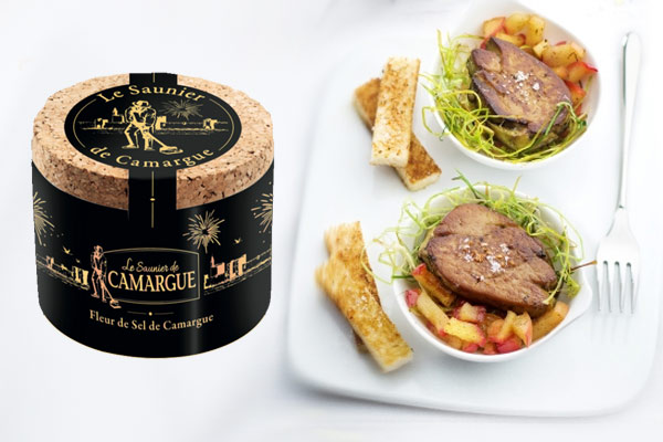 Foie gras et pommes à la fleur de sel