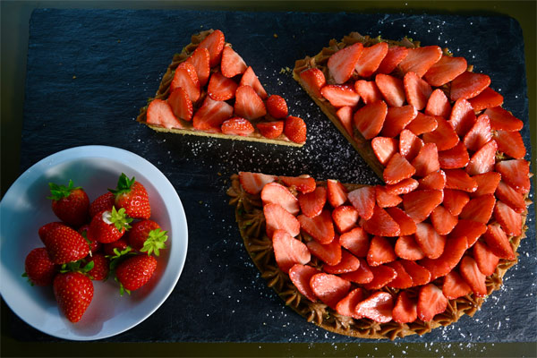La tarte aux fraises Gariguette de Michel Dusseau