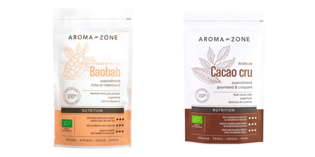 Poudre de Baobab Bio et Eclats de Cacao Cru Aroma-Zone