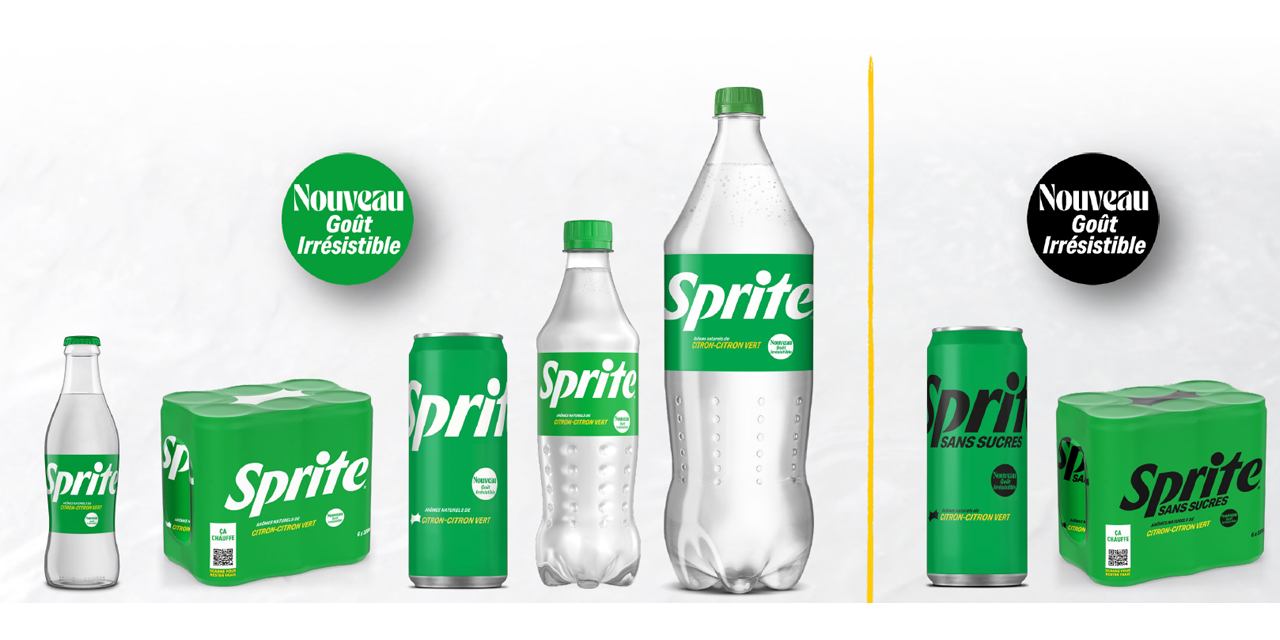 Sprite nouveau goût et nouveau packaging