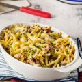 Gratin de Macaroni aux champignons et lardons