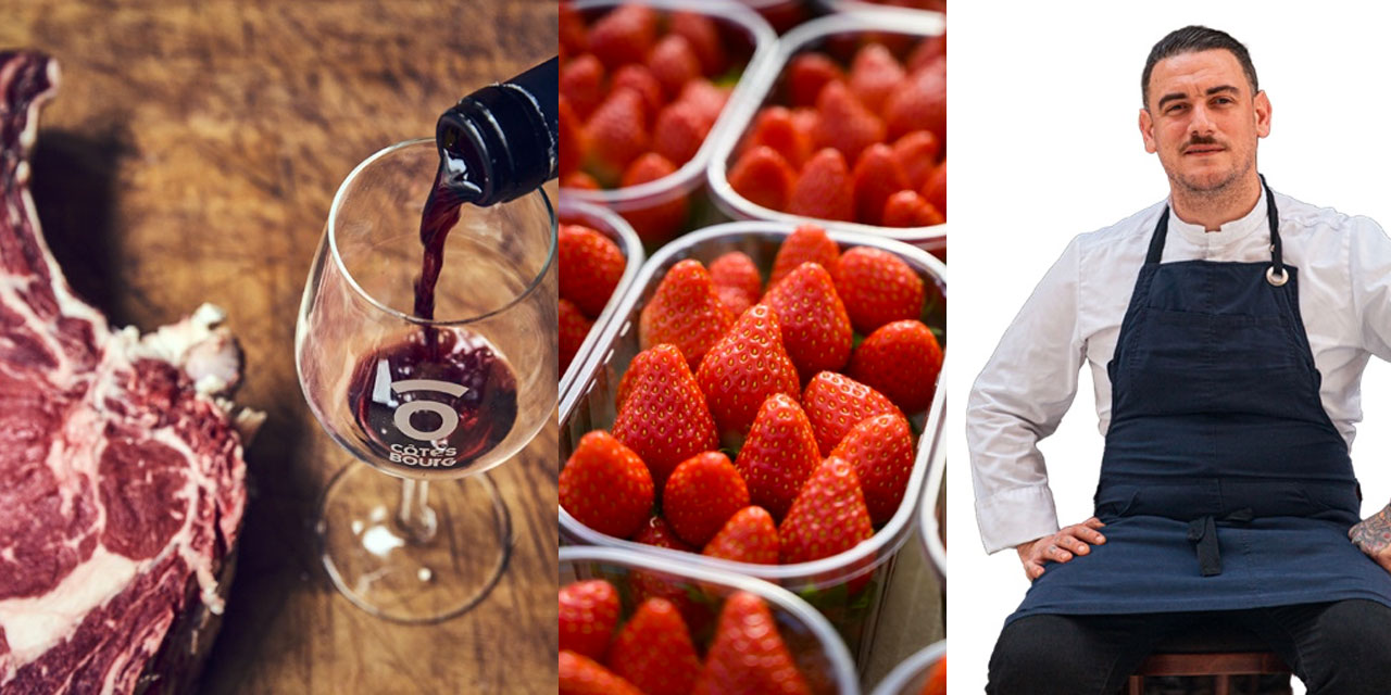Accords fraises Label Rouge, Viandes Limousines et Côtes de Bourg à Paris