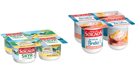 Skyr Vanille et Yaourt brassé Pêche-Cerise chez Soignon