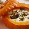 Courge rôtie, Chaource fondant et champignons