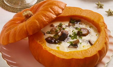 Courge rôtie, Chaource fondant et champignons