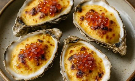 Huîtres gratinées à l&rsquo;Entre-Deux-Mers et œufs de truite