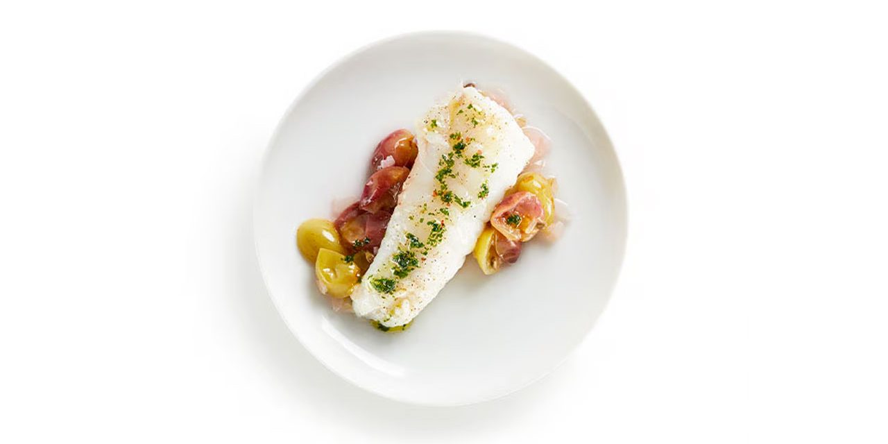 Lotte aux raisins, cuisson vapeur express