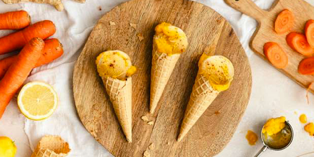 Glace à la carotte, cannelle et gingembre